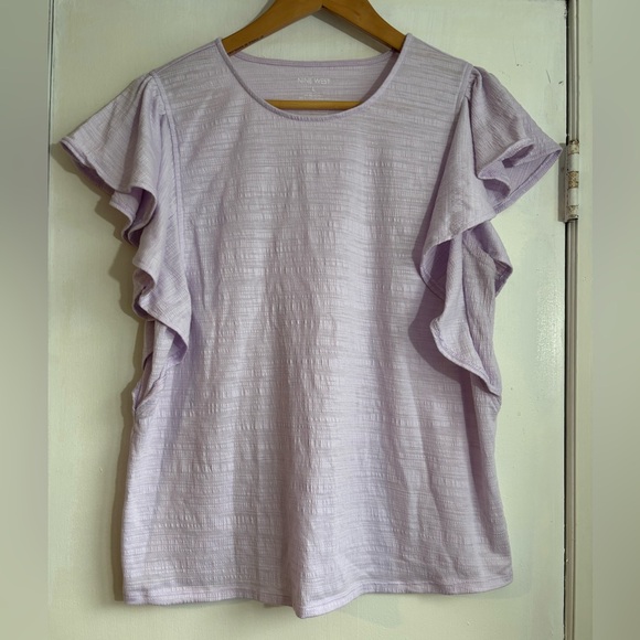 Nine West Tops - Nine West Light Purple Ruffle Sleeve Blouse